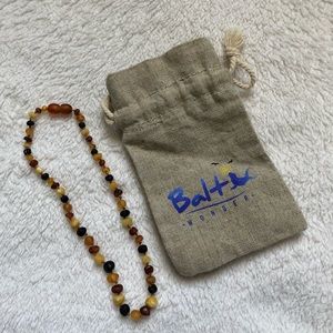 Amber teething necklace for babies